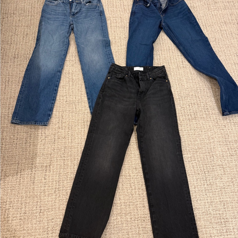 Set of Three Jeans - Zara + Abercrombie curve love